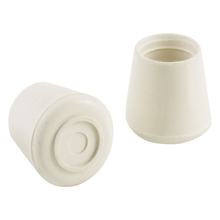 Shepherd Hardware Rubber Leg Tip White Round , 4PK 9120